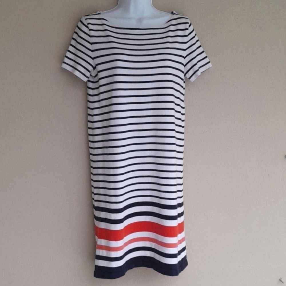 Nautical Striped Tee Shirt Dress Medium
